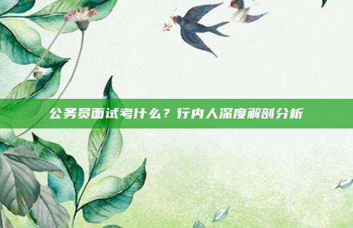 公务员面试考什么？行内人深度解剖分析