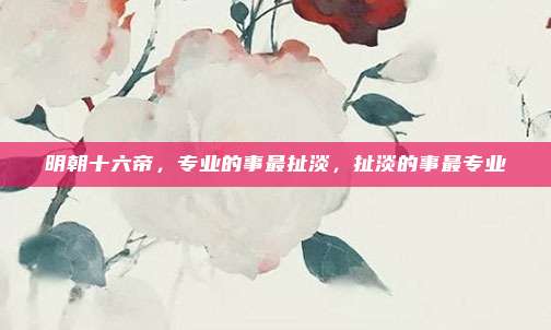 明朝十六帝，专业的事最扯淡，扯淡的事最专业