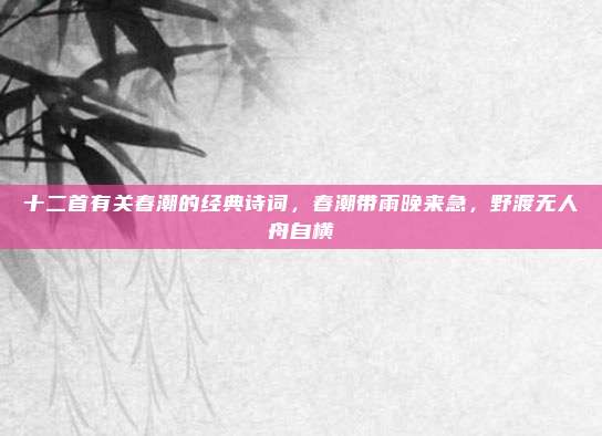 十二首有关春潮的经典诗词，春潮带雨晚来急，野渡无人舟自横