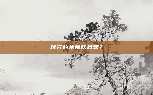 状元的状是啥意思？