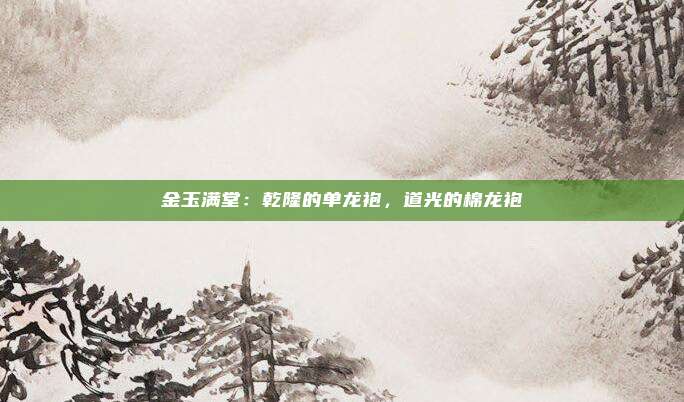 金玉满堂：乾隆的单龙袍，道光的棉龙袍