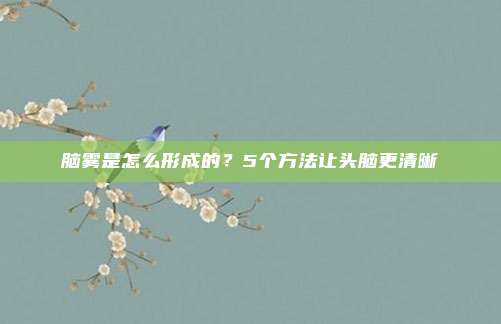 脑雾是怎么形成的？5个方法让头脑更清晰