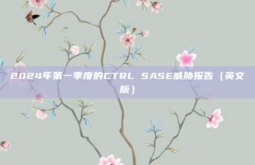 2024年第一季度的CTRL SASE威胁报告(英文版)