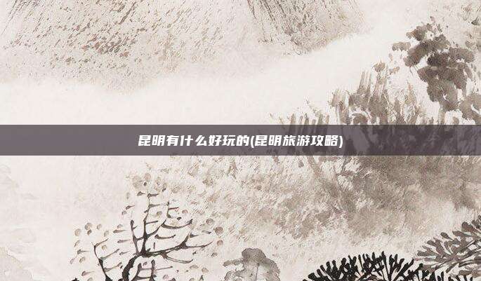昆明有什么好玩的(昆明旅游攻略)