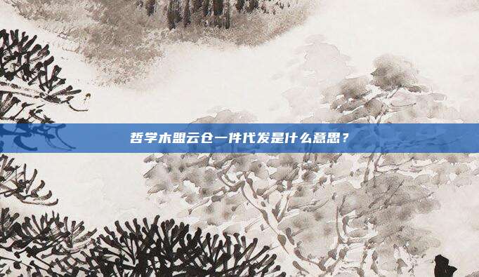 哲学木盟云仓一件代发是什么意思？
