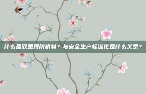 什么是双重预防机制？与安全生产标准化是什么关系？