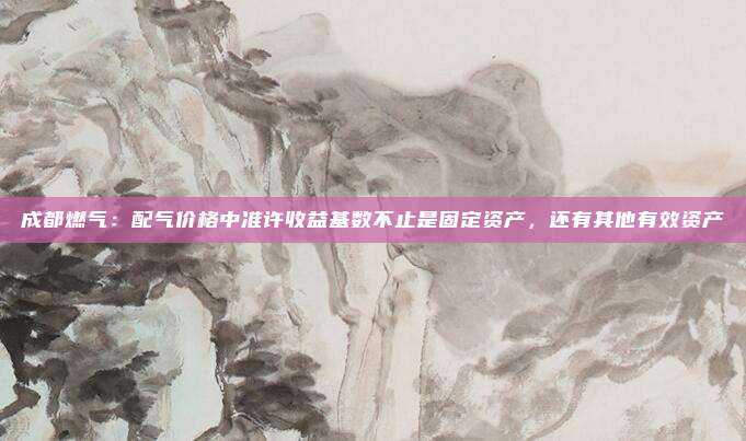 成都燃气：配气价格中准许收益基数不止是固定资产，还有其他有效资产