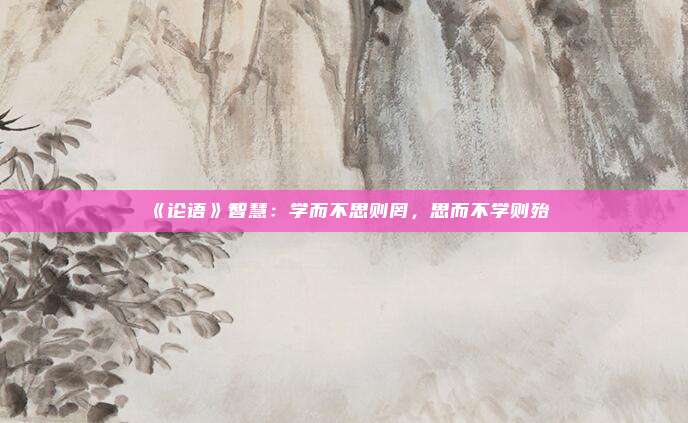 《论语》智慧：学而不思则罔，思而不学则殆