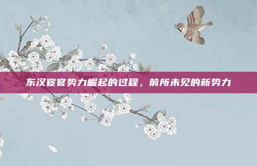 东汉宦官势力崛起的过程，前所未见的新势力