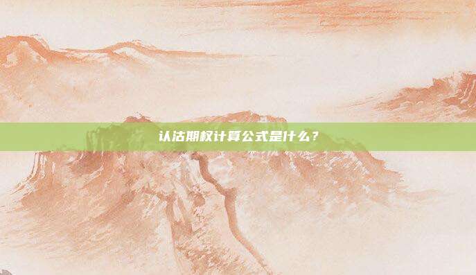 认沽期权计算公式是什么？