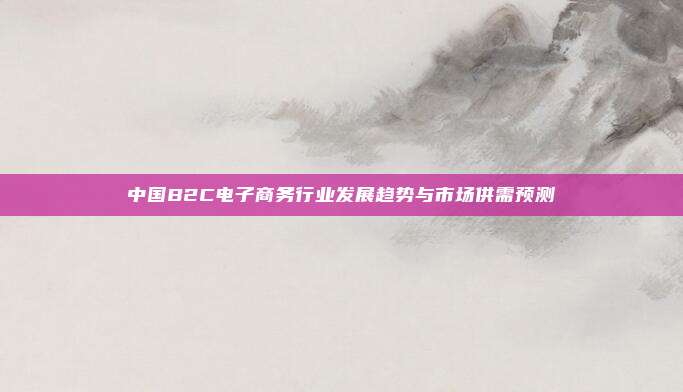 中国B2C电子商务行业发展趋势与市场供需预测