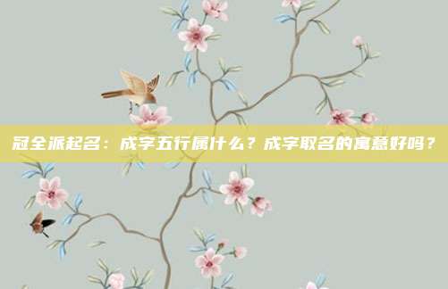 冠全派起名：成字五行属什么？成字取名的寓意好吗？