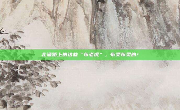 北渔路上的这些“布老虎”，布灵布灵的！