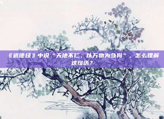 《道德经》中说“天地不仁，以万物为刍狗”，怎么理解这句话？