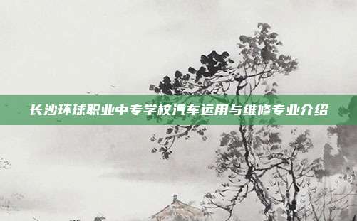 长沙环球职业中专学校汽车运用与维修专业介绍