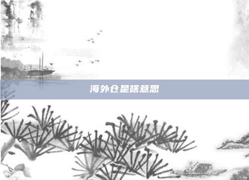 海外仓是啥意思