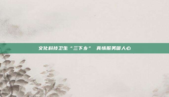 文化科技卫生“三下乡” 真情服务暖人心