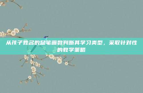 从孩子姓名的总笔画数判断其学习类型，采取针对性的教学策略