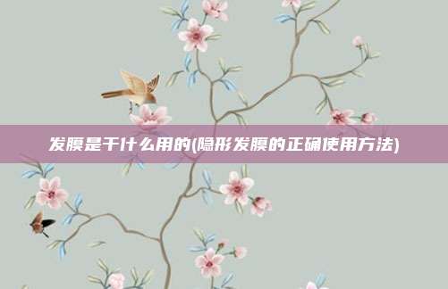 发膜是干什么用的(隐形发膜的正确使用方法)