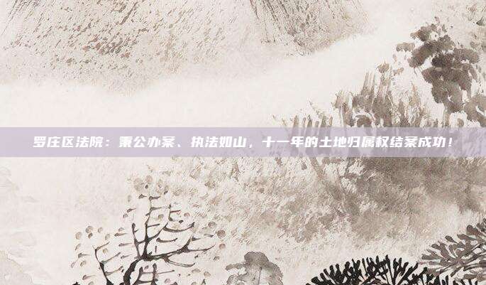 罗庄区法院：秉公办案、执法如山，十一年的土地归属权结案成功！