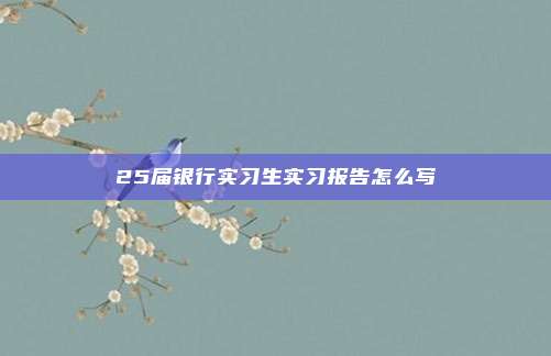 25届银行实习生实习报告怎么写