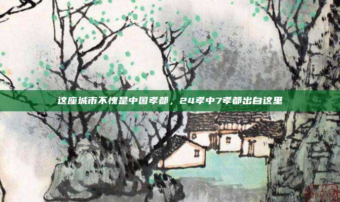 这座城市不愧是中国孝都，24孝中7孝都出自这里