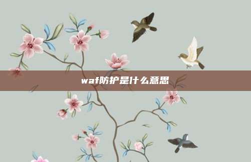 waf防护是什么意思