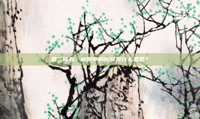 第二证券：新股申购配号数什么意思？