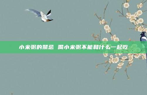 小米粥的禁忌 喝小米粥不能和什么一起吃