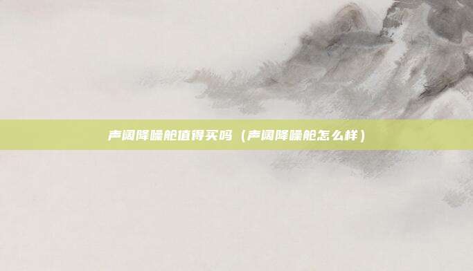 声阔降噪舱值得买吗(声阔降噪舱怎么样)