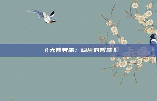 《大智若愚:隐匿的智慧》