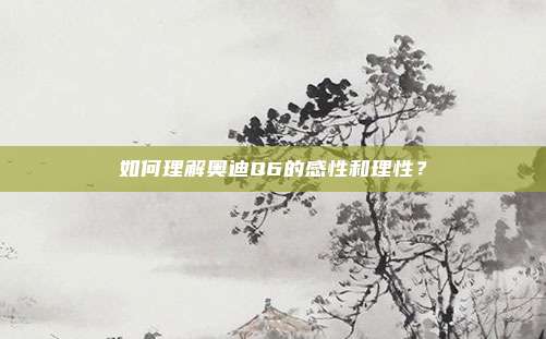 如何理解奥迪Q6的感性和理性？