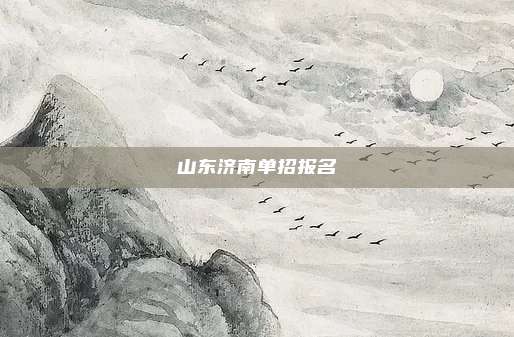 山东济南单招报名