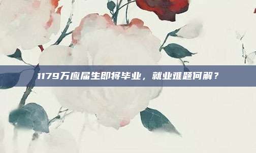 1179万应届生即将毕业，就业难题何解？