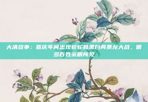 大清故事：嘉庆年间出现蛟蛇和黑白两条龙大战，很多百姓亲眼所见