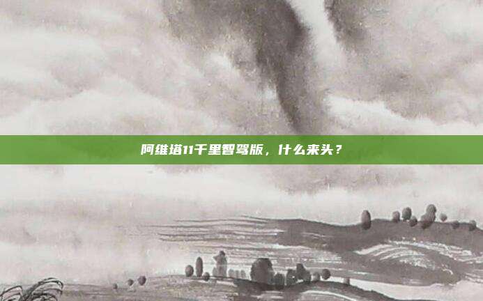 阿维塔11千里智驾版，什么来头？