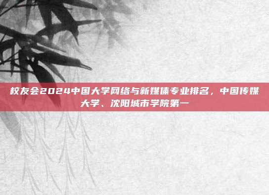 校友会2024中国大学网络与新媒体专业排名，中国传媒大学、沈阳城市学院第一