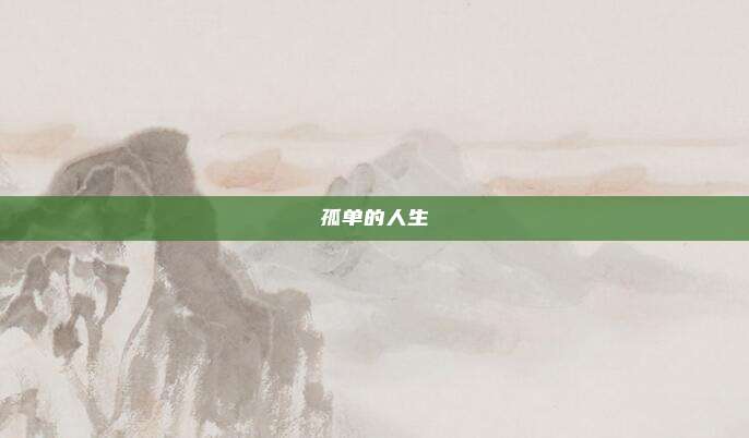 孤单的人生