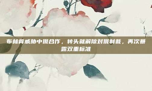 布林肯威胁中俄合作，转头就解除对俄制裁，再次暴露双重标准