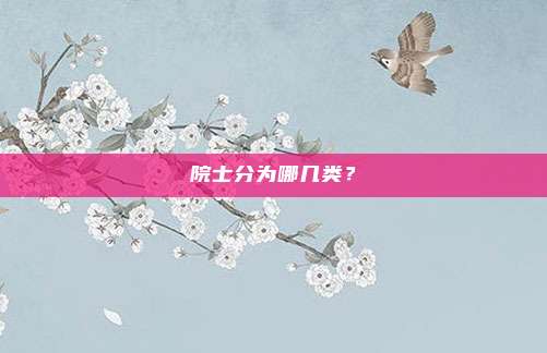 院士分为哪几类？