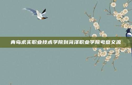 青岛求实职业技术学院到菏泽职业学院考察交流