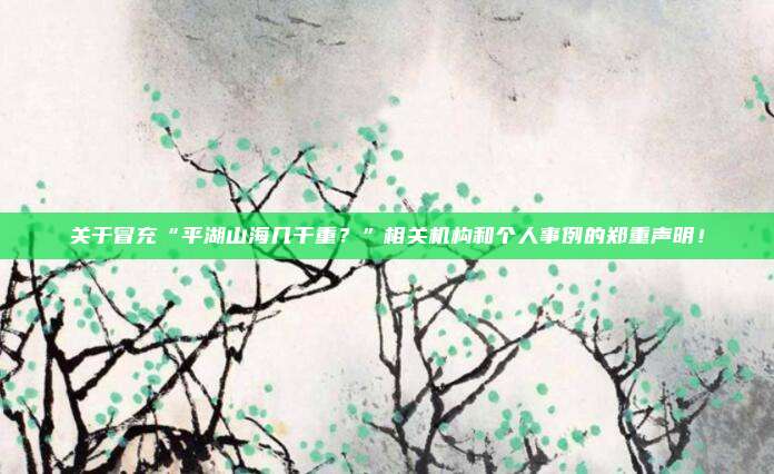 关于冒充“平湖山海几千重？”相关机构和个人事例的郑重声明！