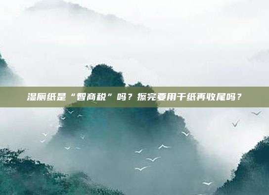 湿厕纸是“智商税”吗？擦完要用干纸再收尾吗？