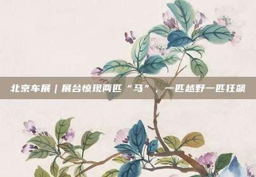 北京车展｜展台惊现两匹“马”，一匹越野一匹狂飙