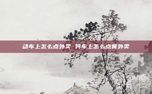 动车上怎么点外卖 列车上怎么点餐外卖