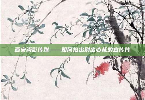 西安尚影传媒——如何拍出别出心裁的宣传片