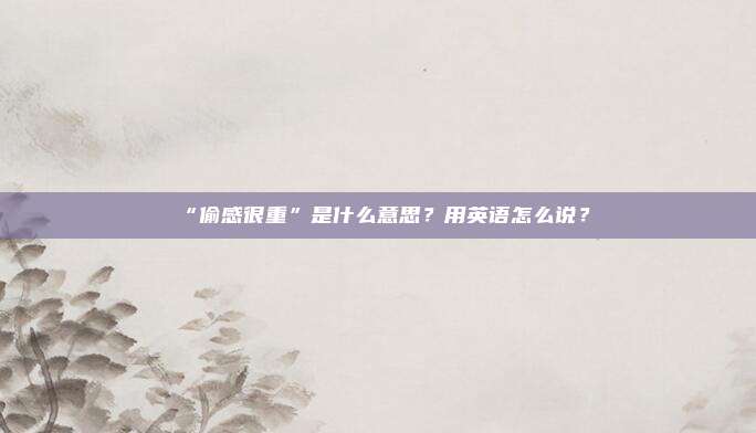 “偷感很重”是什么意思？用英语怎么说？