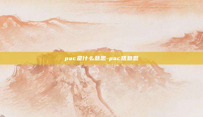 pac是什么意思-pac啥意思
