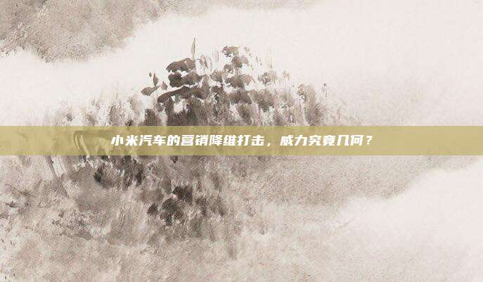 小米汽车的营销降维打击，威力究竟几何？