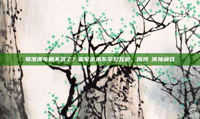 粤港澳车展不装了？雷军余承东罕见互呛，周鸿祎演独角戏